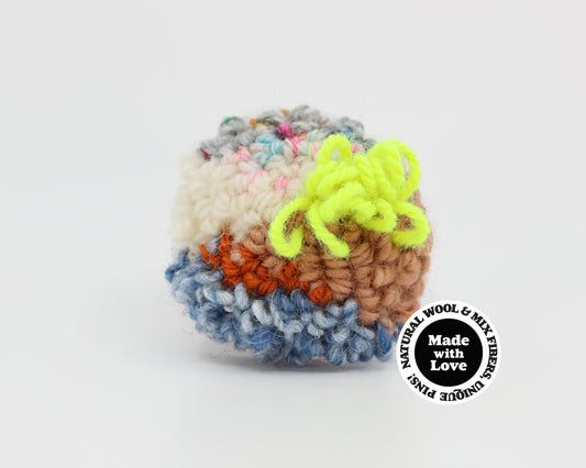 Wool & Mix Fiber Pin Brooch #024