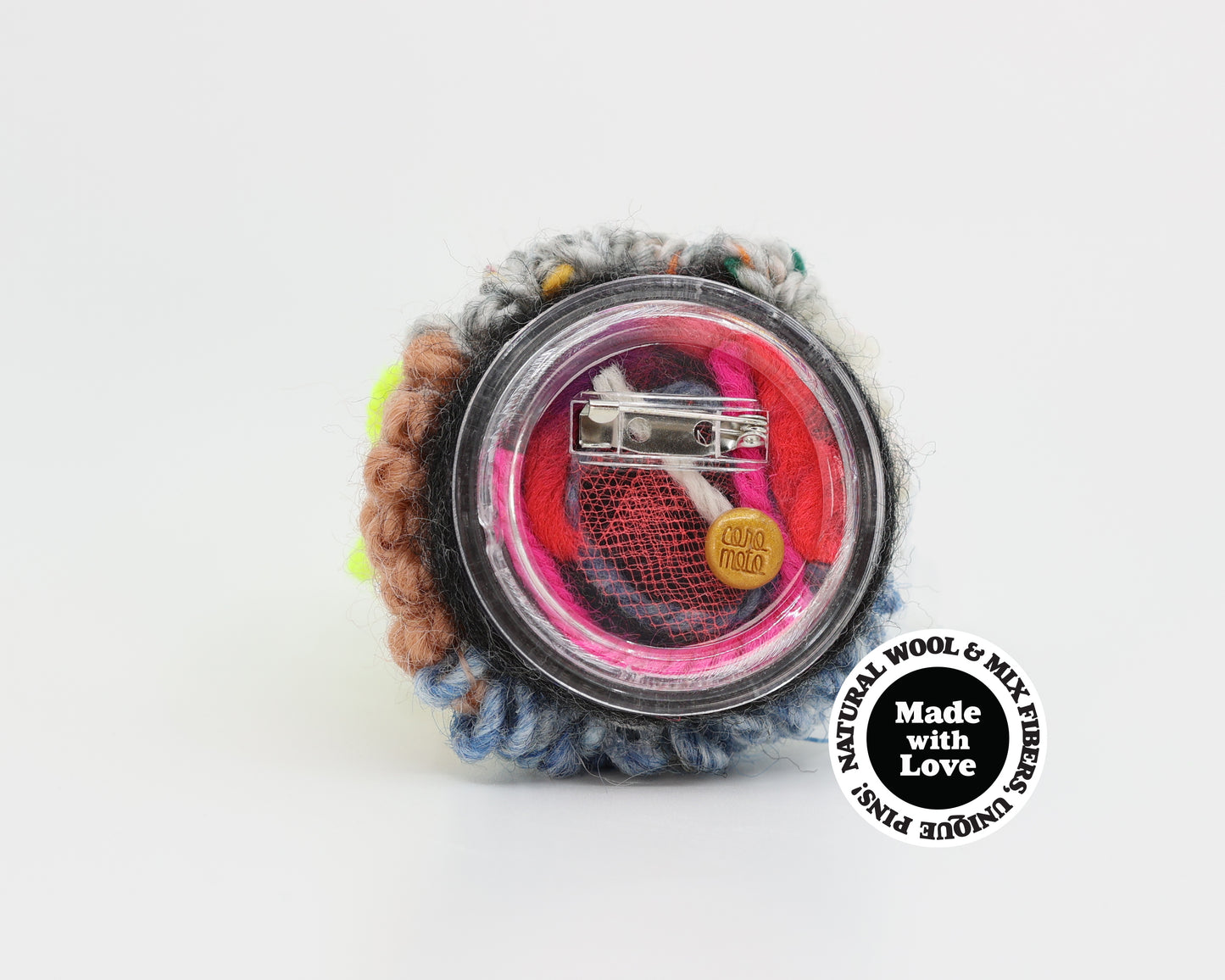 Wool & Mix Fiber Pin Brooch #024