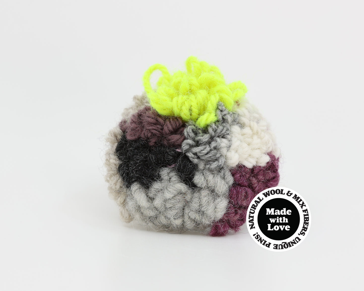 Wool & Mix Fiber Pin Brooch #025