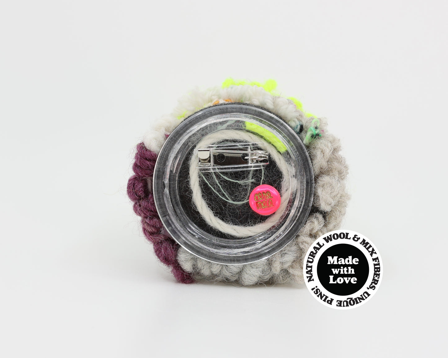 Wool & Mix Fiber Pin Brooch #025