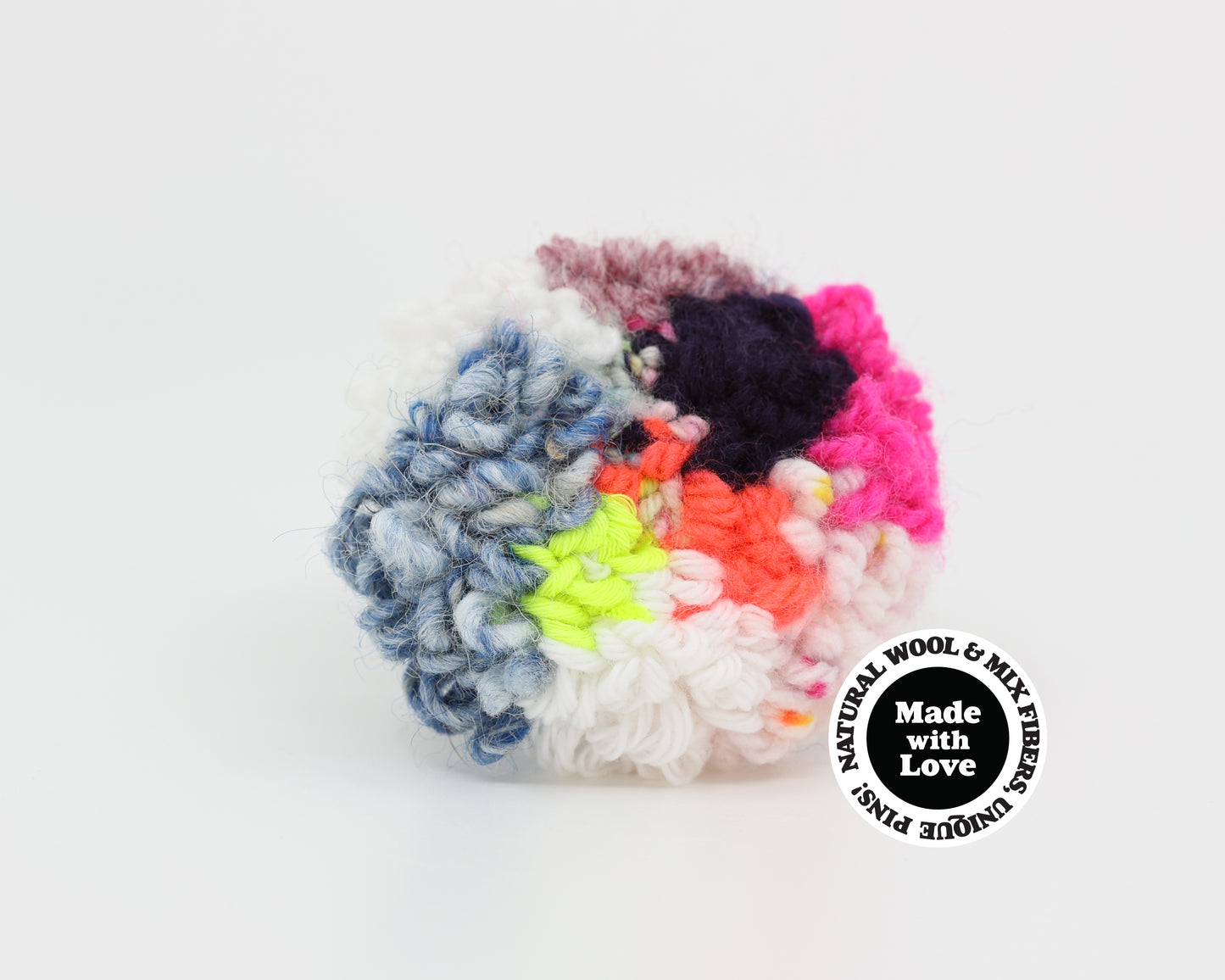 Wool & Mix Fiber Pin Brooch #026