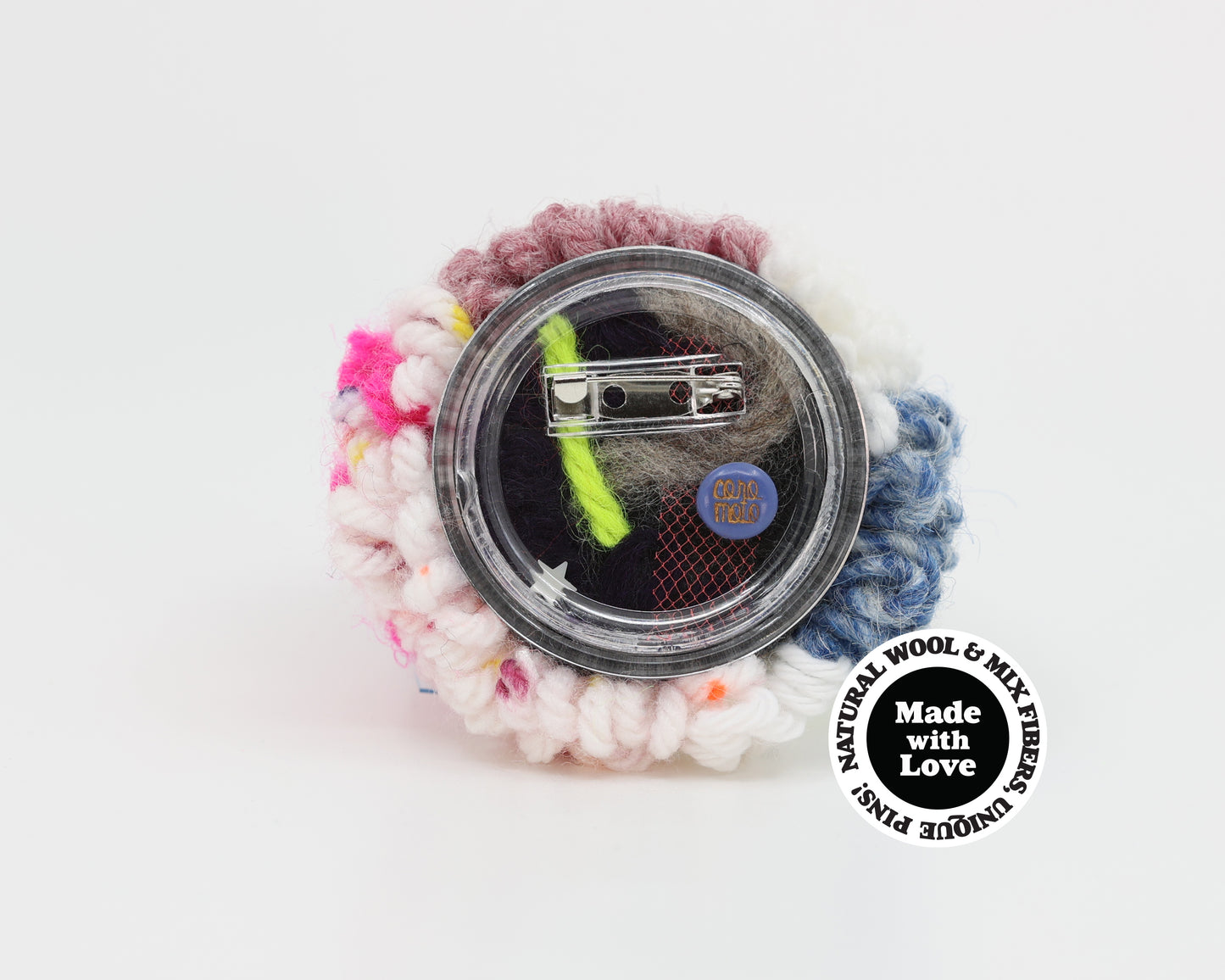 Wool & Mix Fiber Pin Brooch #026