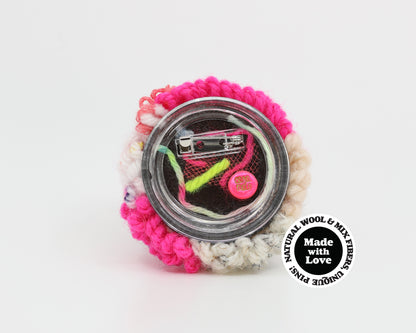 Wool & Mix Fiber Pin Brooch #027