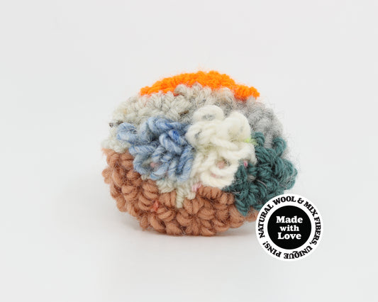 Wool & Mix Fiber Pin Brooch #028
