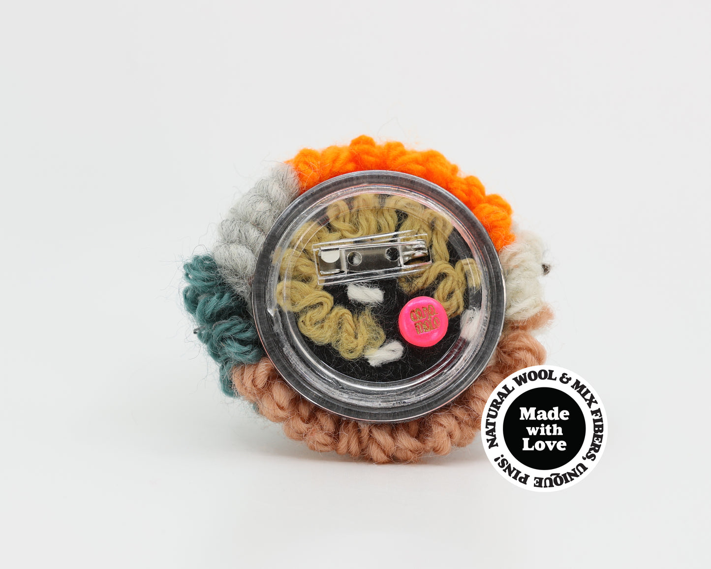 Wool & Mix Fiber Pin Brooch #028