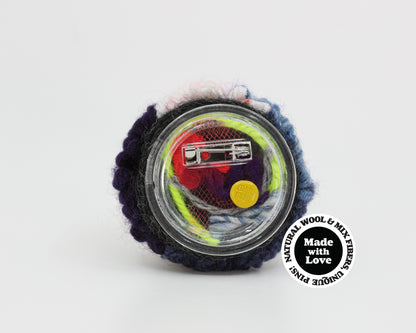 Wool & Mix Fiber Pin Brooch #029