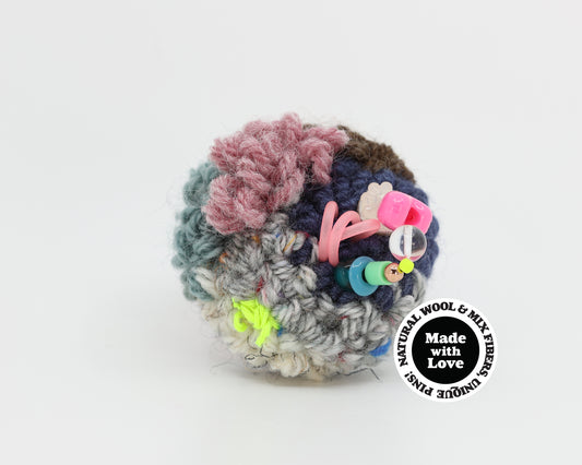 Wool & Mix Fiber Pin Brooch #030