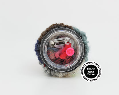 Wool & Mix Fiber Pin Brooch #030